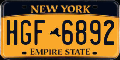 NY license plate HGF6892