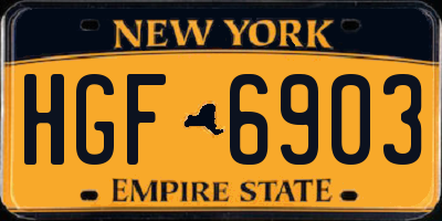 NY license plate HGF6903