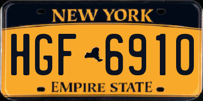 NY license plate HGF6910