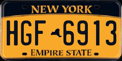 NY license plate HGF6913