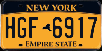 NY license plate HGF6917