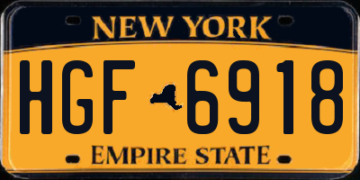 NY license plate HGF6918