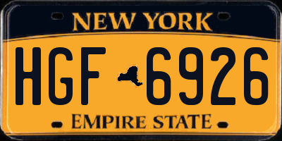 NY license plate HGF6926