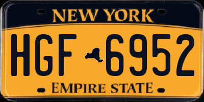 NY license plate HGF6952