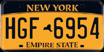 NY license plate HGF6954