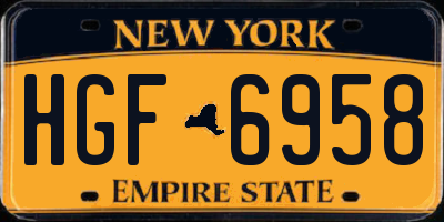 NY license plate HGF6958