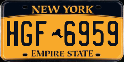 NY license plate HGF6959