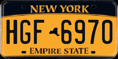 NY license plate HGF6970