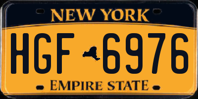 NY license plate HGF6976