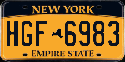 NY license plate HGF6983