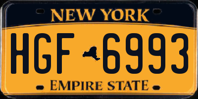 NY license plate HGF6993