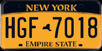 NY license plate HGF7018