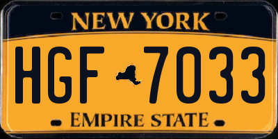 NY license plate HGF7033