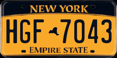 NY license plate HGF7043