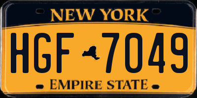 NY license plate HGF7049