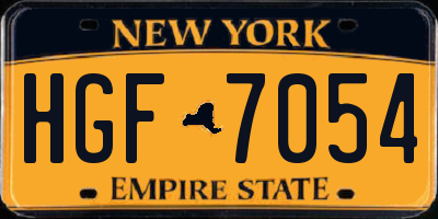 NY license plate HGF7054