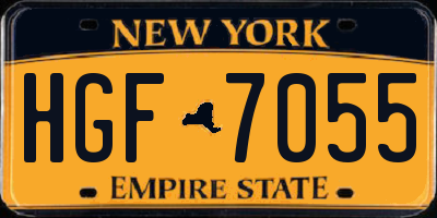 NY license plate HGF7055