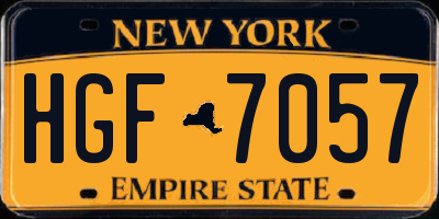 NY license plate HGF7057