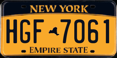 NY license plate HGF7061