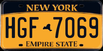NY license plate HGF7069