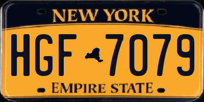 NY license plate HGF7079