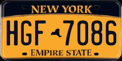 NY license plate HGF7086