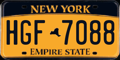 NY license plate HGF7088
