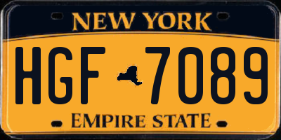 NY license plate HGF7089