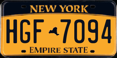 NY license plate HGF7094