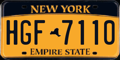 NY license plate HGF7110