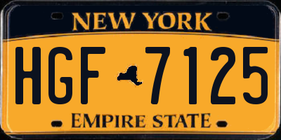 NY license plate HGF7125