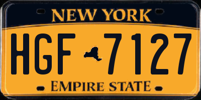 NY license plate HGF7127