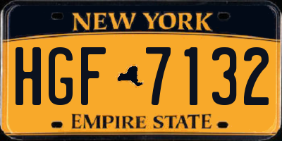 NY license plate HGF7132