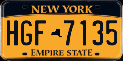 NY license plate HGF7135