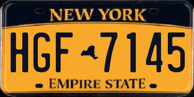 NY license plate HGF7145
