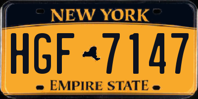 NY license plate HGF7147