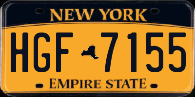 NY license plate HGF7155