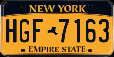 NY license plate HGF7163