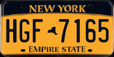 NY license plate HGF7165