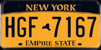 NY license plate HGF7167