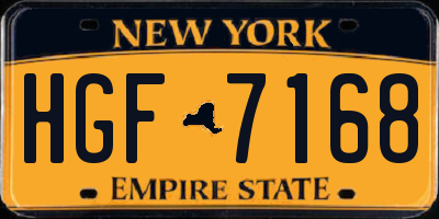 NY license plate HGF7168