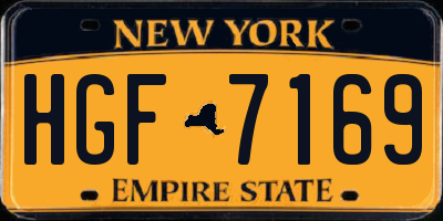 NY license plate HGF7169
