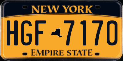 NY license plate HGF7170