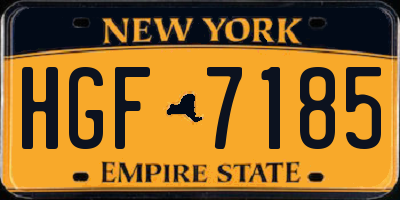 NY license plate HGF7185