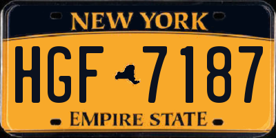 NY license plate HGF7187