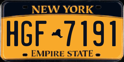 NY license plate HGF7191