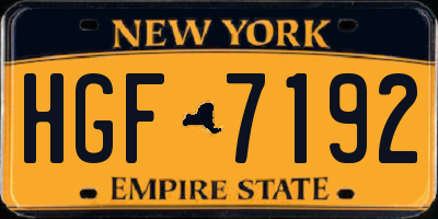 NY license plate HGF7192