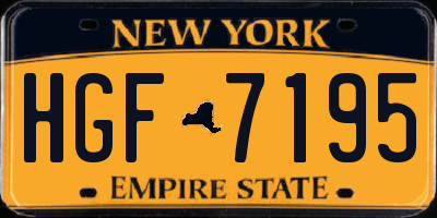 NY license plate HGF7195