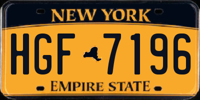 NY license plate HGF7196