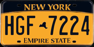 NY license plate HGF7224